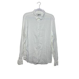 Chevignon Togs Unlimited Button Up Shirt Men's XL White Linen Blend‎ Casual
